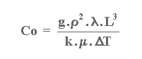 Co = (g.rho2.lambda.L3) / (k.mu.delta-T)