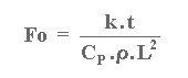 Fo = (k.t) / (Cp.rho.L2)