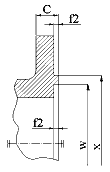 Flange facing dimensions according to EN 1092-1 standard